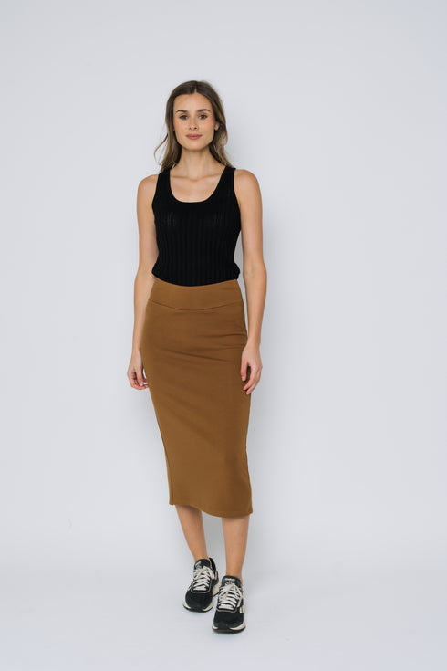 Erin-Luxe Fleece Midi Skirt